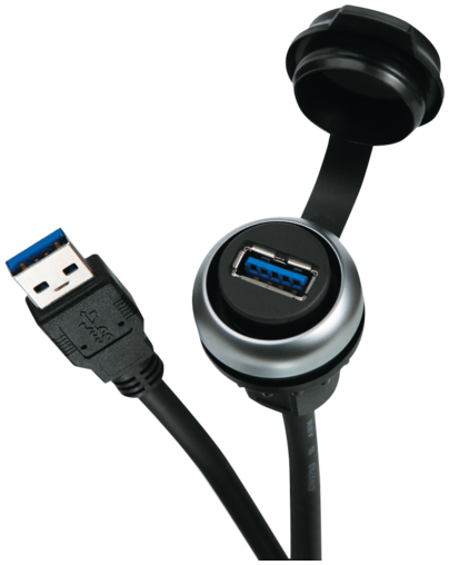 MSDD pass-through USB 3.0 form A, 2.0 m cable, design silver 
