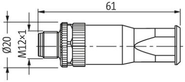 M12 male 0° A-cod. screw terminal  7000-12731-0000000